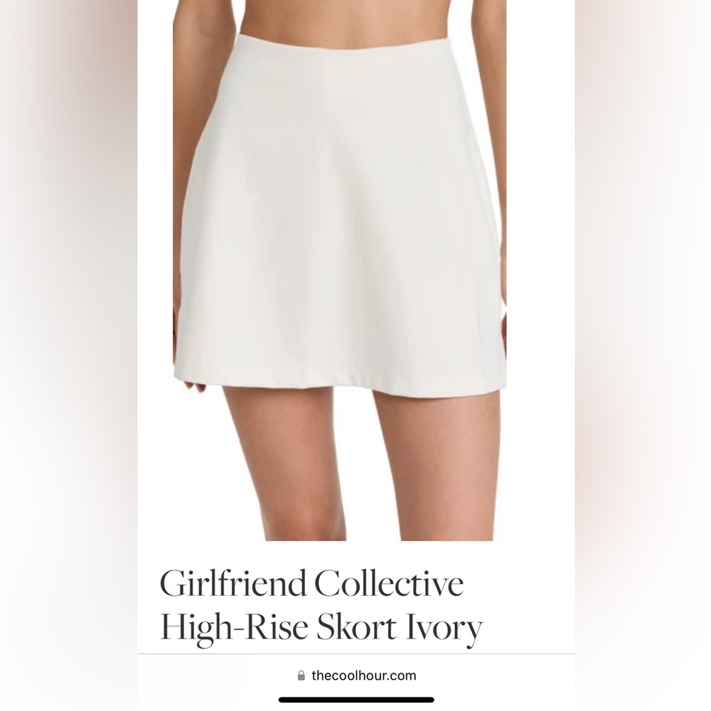 NWT Girlfriend Collective High-Rise Skort Ivory L